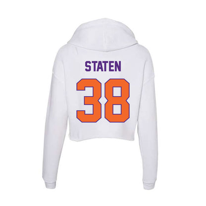 Clemson - NCAA Football : Dominic Staten - Women's Crop Fleece Hoodie-1