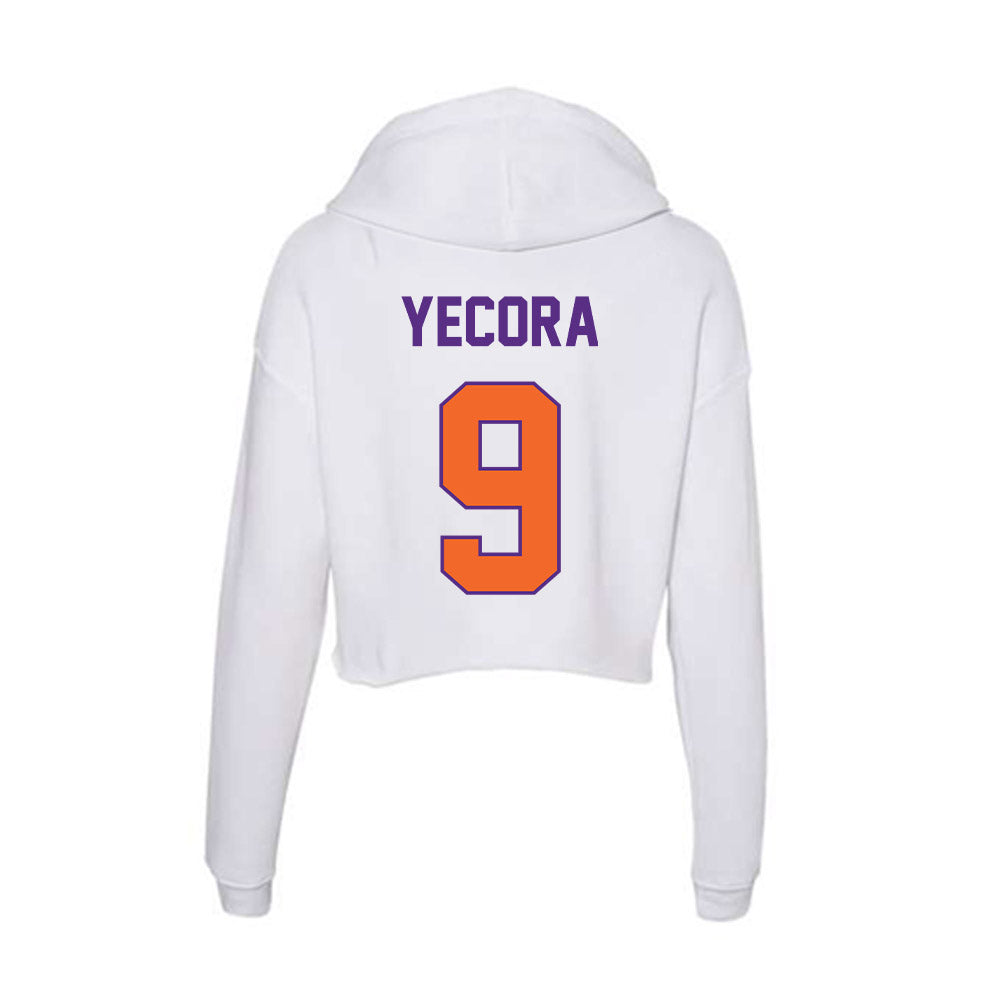 Clemson - NCAA Women's Tennis : Candela Yecora - Women's Crop Fleece Hoodie-1