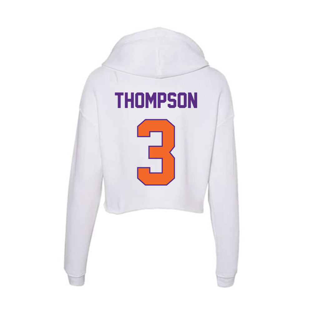 Clemson - NCAA Men's Basketball : Chase Thompson - Women's Crop Fleece Hoodie-1