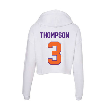 Clemson - NCAA Men's Basketball : Chase Thompson - Women's Crop Fleece Hoodie-1