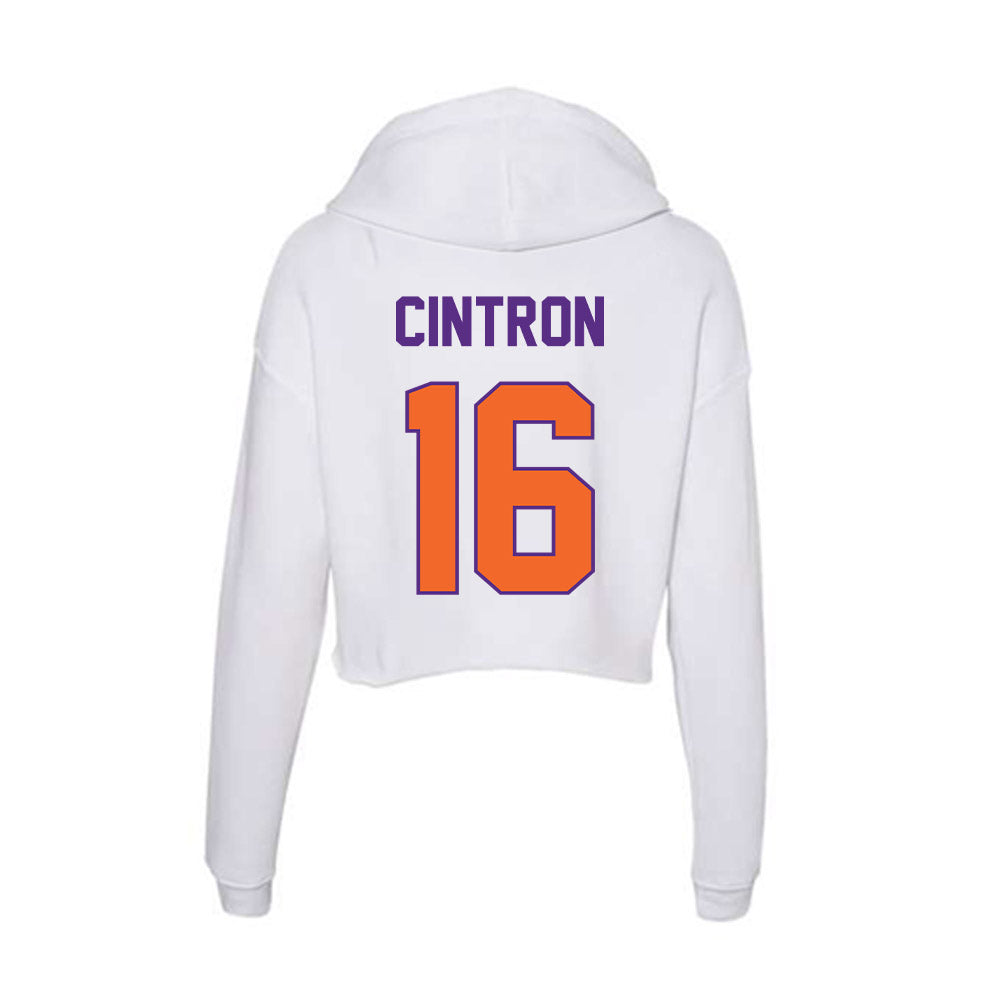 Clemson - NCAA Softball : Macey Cintron - Women's Crop Fleece Hoodie-1