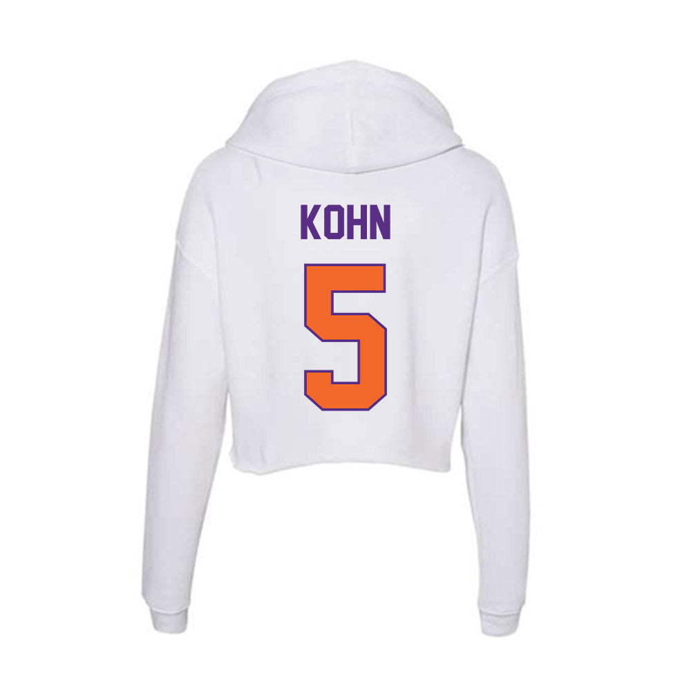 Clemson - NCAA Women's Basketball : Hannah Kohn - Women's Crop Fleece Hoodie-1