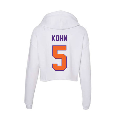 Clemson - NCAA Women's Basketball : Hannah Kohn - Women's Crop Fleece Hoodie-1