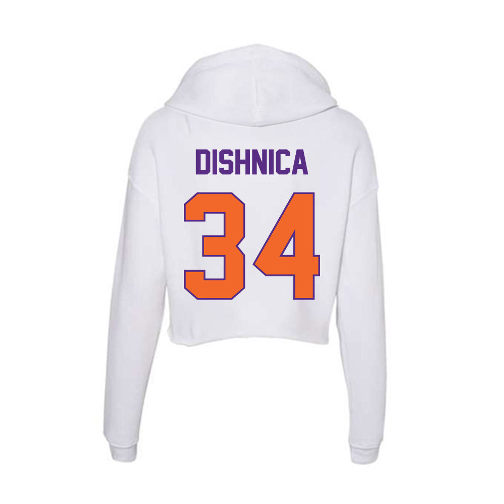 Clemson - NCAA Men's Soccer : Samir Dishnica - Women's Crop Fleece Hoodie-1