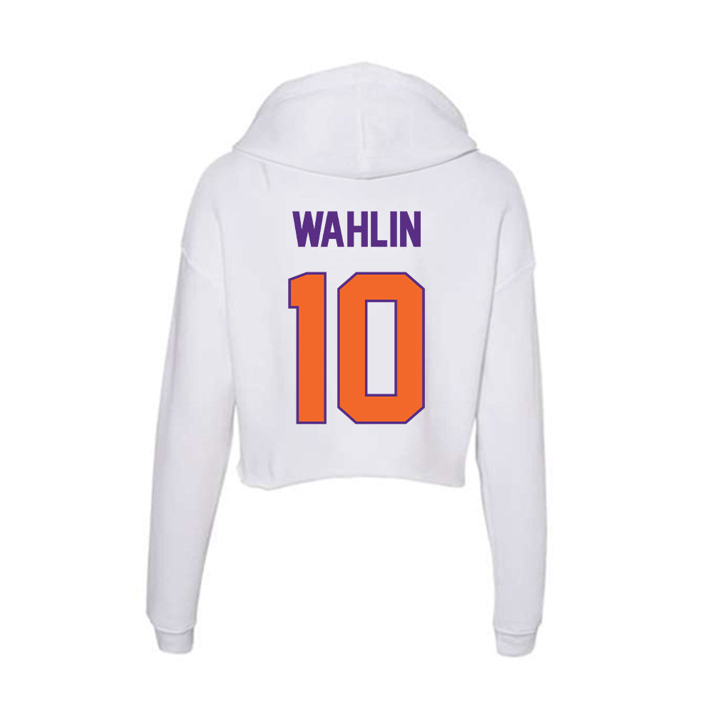 Clemson - NCAA Men's Basketball : Jake Wahlin - Women's Crop Fleece Hoodie-1