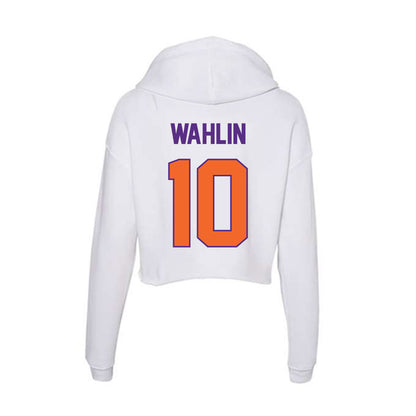 Clemson - NCAA Men's Basketball : Jake Wahlin - Women's Crop Fleece Hoodie-1