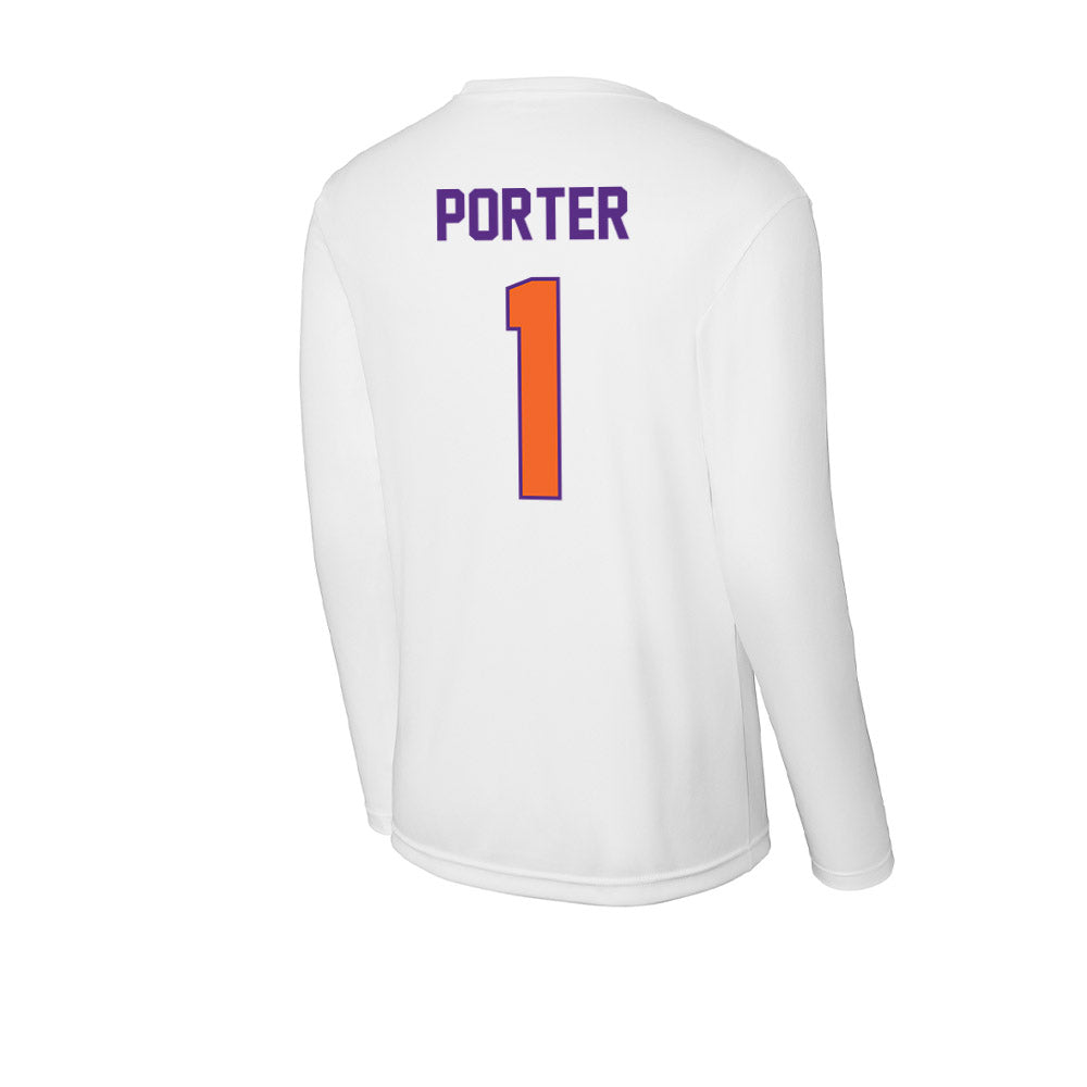 Clemson - NCAA Men's Basketball : Jestin Porter - Activewear Long Sleeve T-Shirt-1