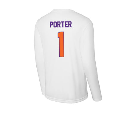 Clemson - NCAA Men's Basketball : Jestin Porter - Activewear Long Sleeve T-Shirt-1