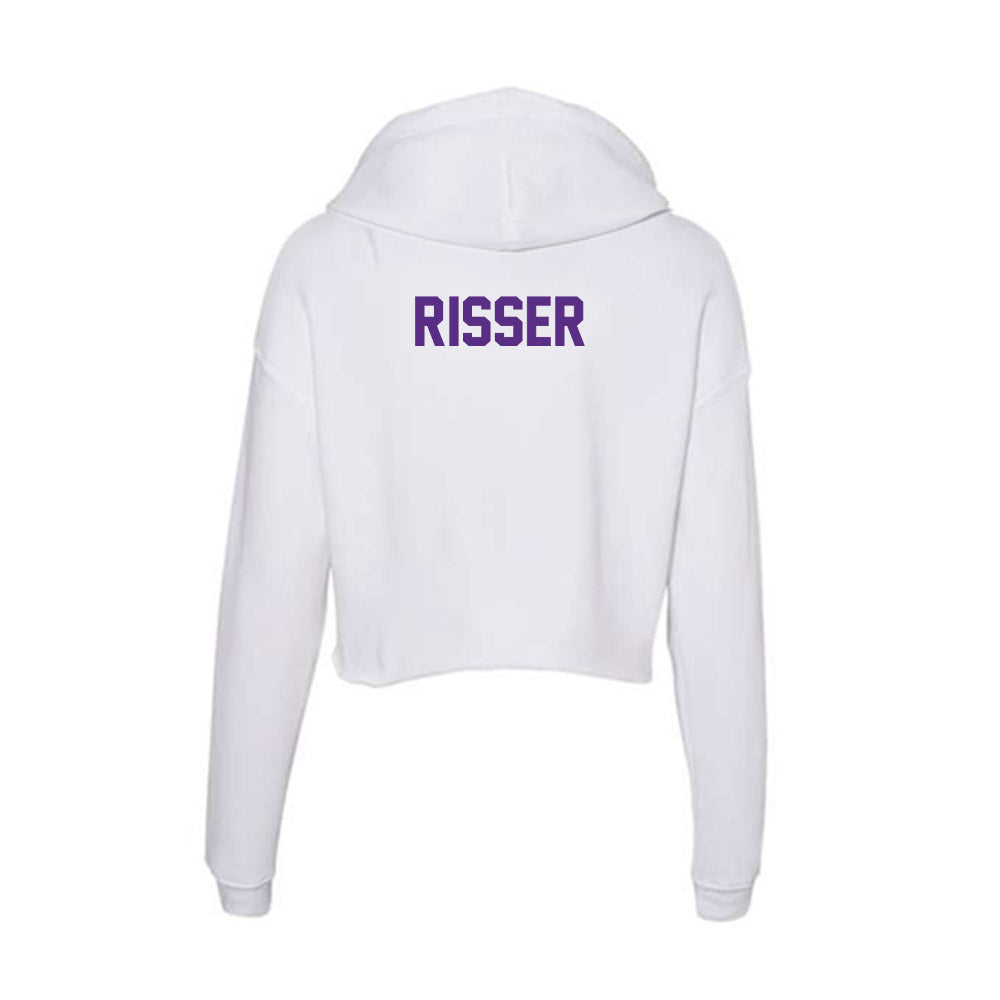 Clemson - NCAA Men's Track & Field : Drake Risser - Women's Crop Fleece Hoodie-1