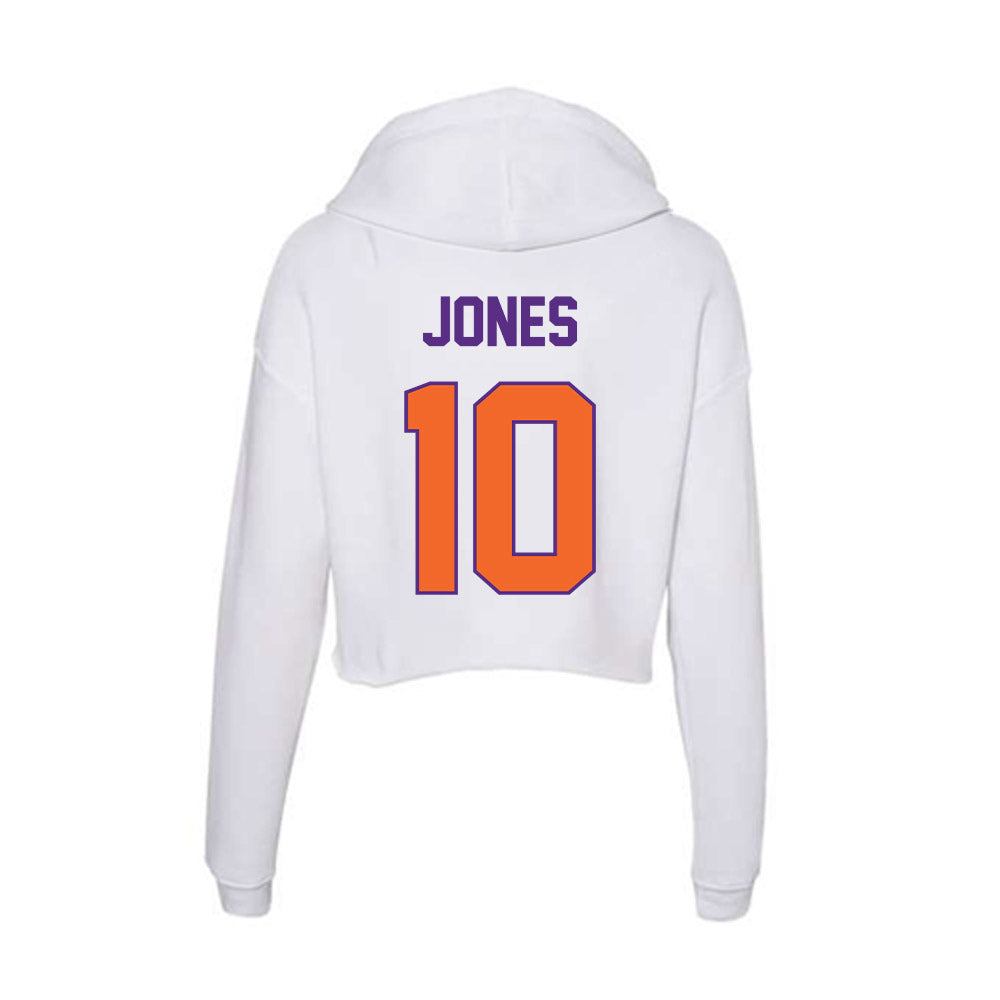 Clemson - NCAA Men's Basketball : Del Jones - Women's Crop Fleece Hoodie-1