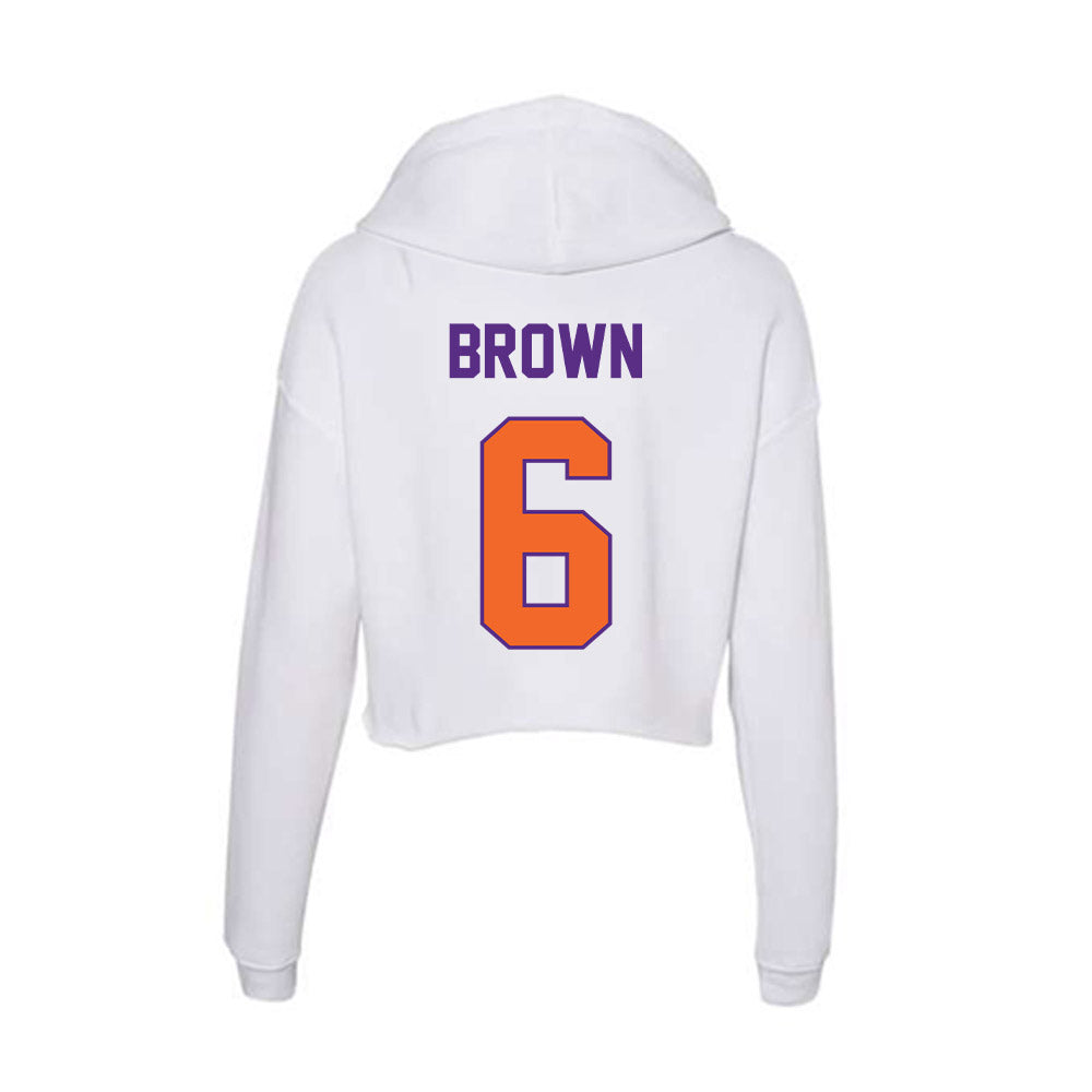 Clemson - NCAA Football : Tyler Brown - Women's Crop Fleece Hoodie-1