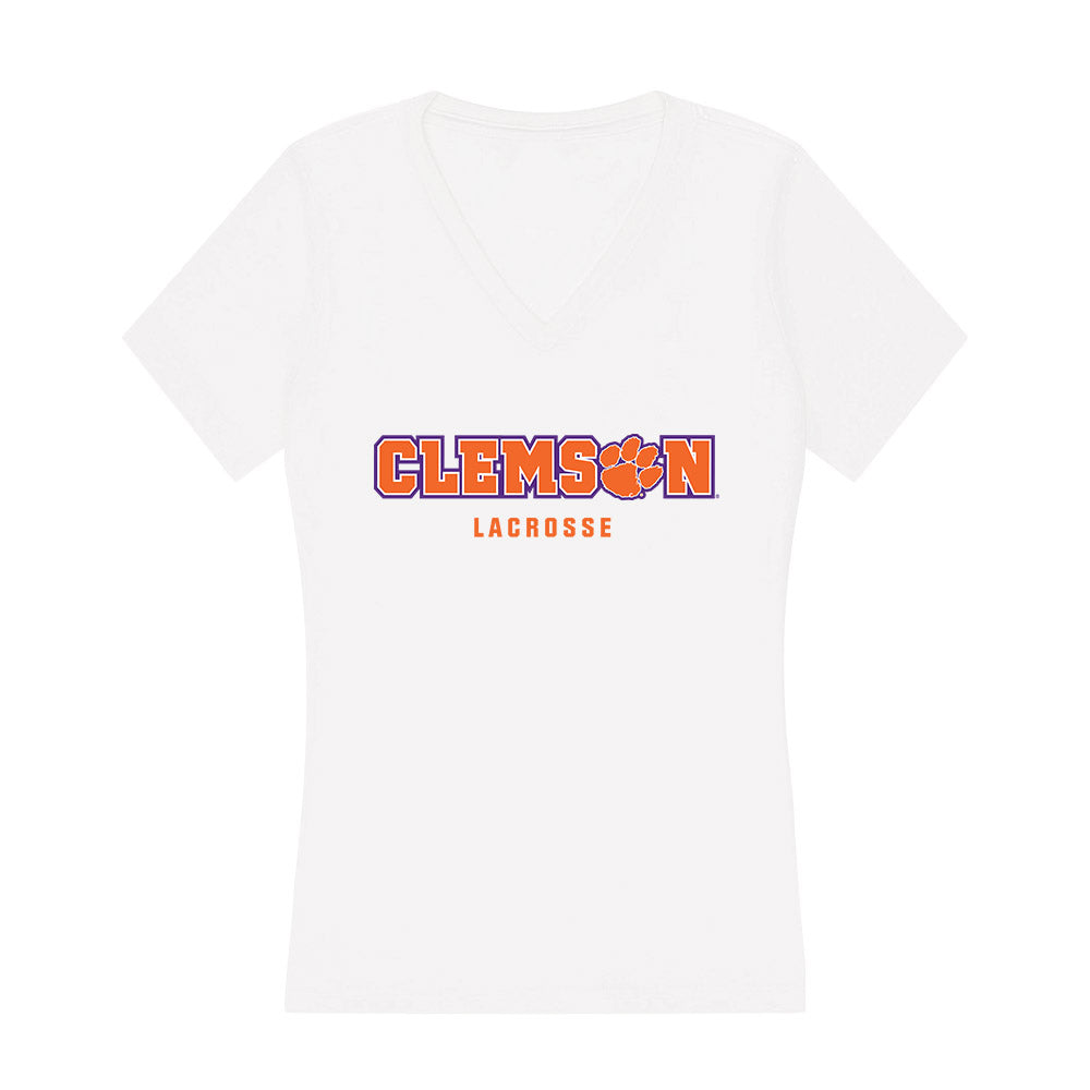 Clemson - NCAA Women's Lacrosse : Demma Hall - Women's V-Neck T-Shirt-0