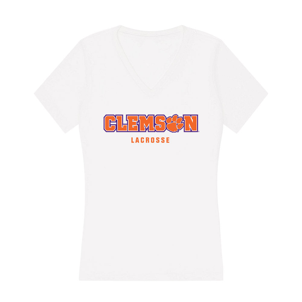 Clemson - NCAA Women's Lacrosse : Caitlin McElwee - Women's V-Neck T-Shirt-0