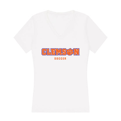 Clemson - NCAA Women's Soccer : Ella Johnson - Women's V-Neck T-Shirt-0