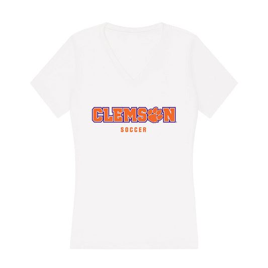 Clemson - NCAA Women's Soccer : Ella Johnson - Women's V-Neck T-Shirt-0