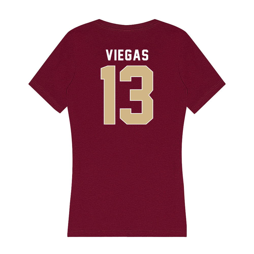 FSU - NCAA Women's Basketball : Carla Viegas - Women's V-Neck T-Shirt-1