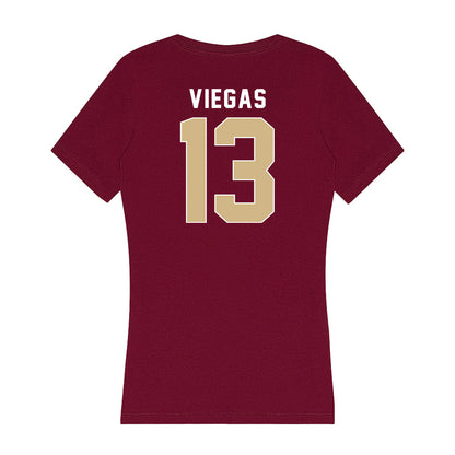 FSU - NCAA Women's Basketball : Carla Viegas - Women's V-Neck T-Shirt-1