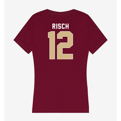 FSU - NCAA Women's Basketball : Emma Risch - Women's V-Neck T-Shirt-1
