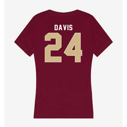 FSU - NCAA Women's Basketball : Pania Davis - Women's V-Neck T-Shirt-1
