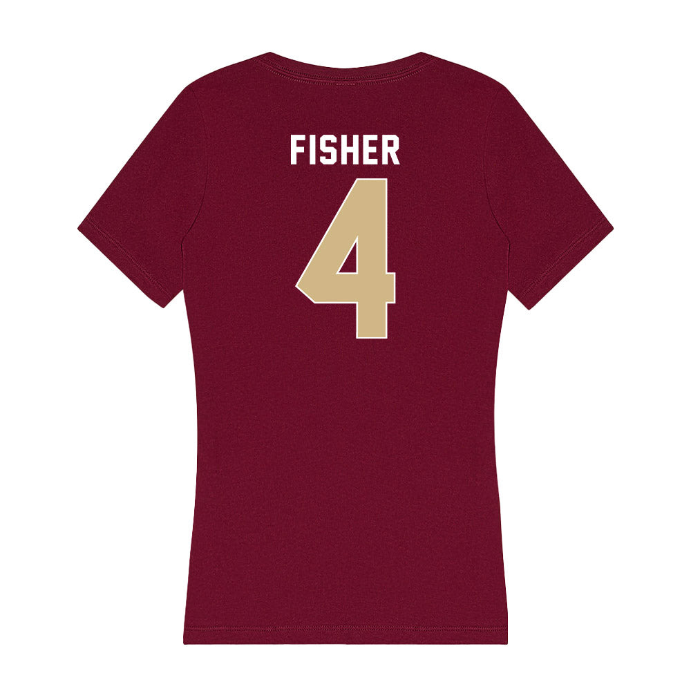 FSU - NCAA Baseball : Cal Fisher - Women's V-Neck T-Shirt-1