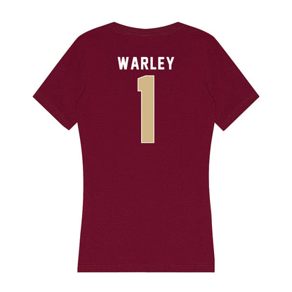 FSU - NCAA Men's Basketball : Jalen Warley - Women's V-Neck T-Shirt-1