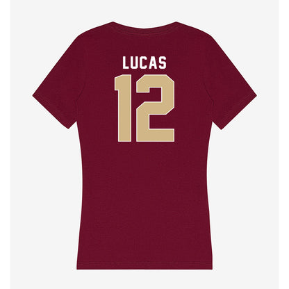 FSU - NCAA Football : Jaylin Lucas - Women's V-Neck T-Shirt-1