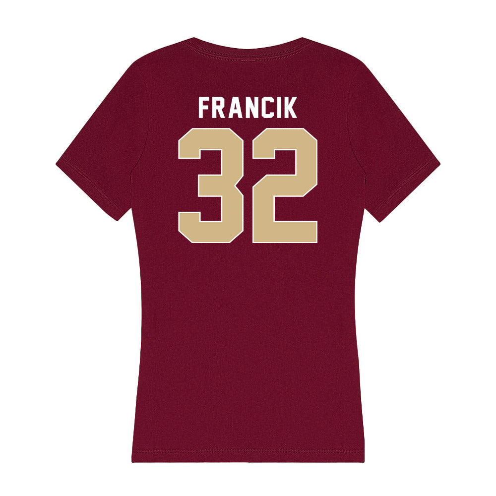 FSU - NCAA Softball : Jasmine Francik - Women's V-Neck T-Shirt-1