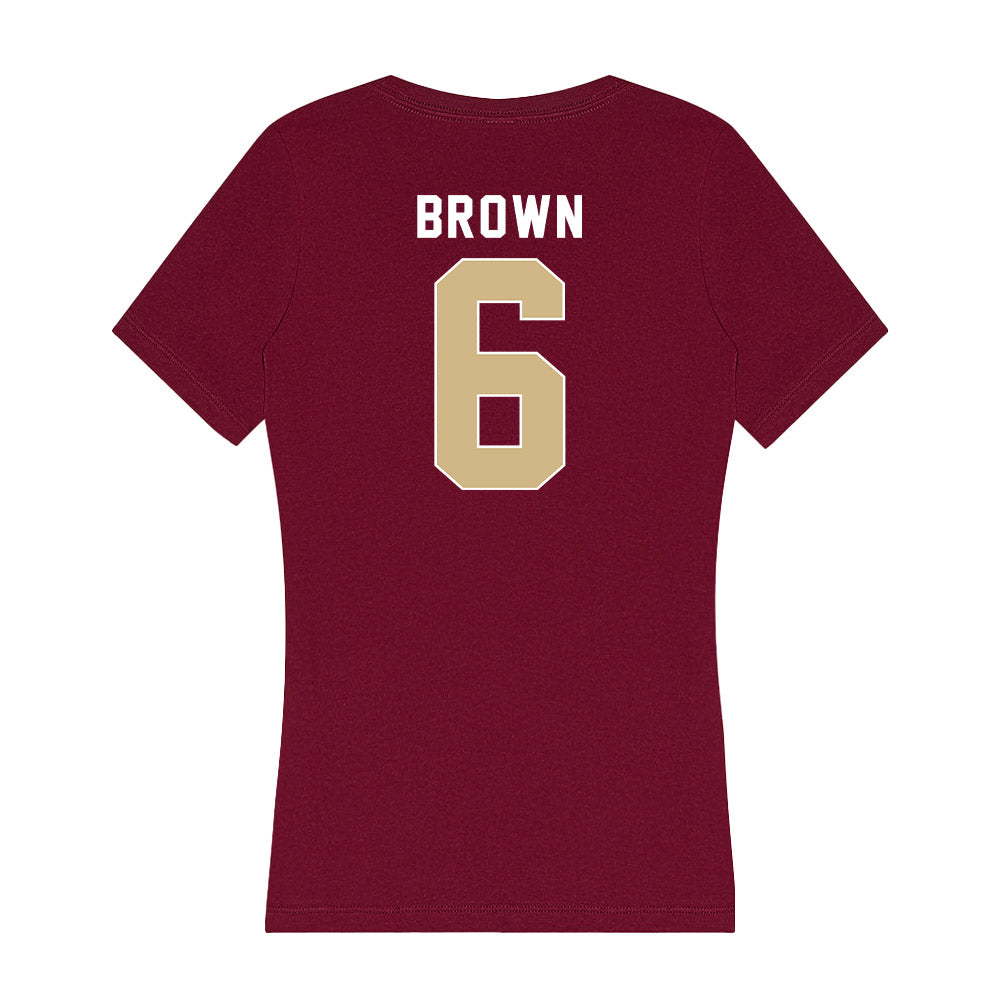 FSU - NCAA Football : Jalen Brown - Women's V-Neck T-Shirt-1