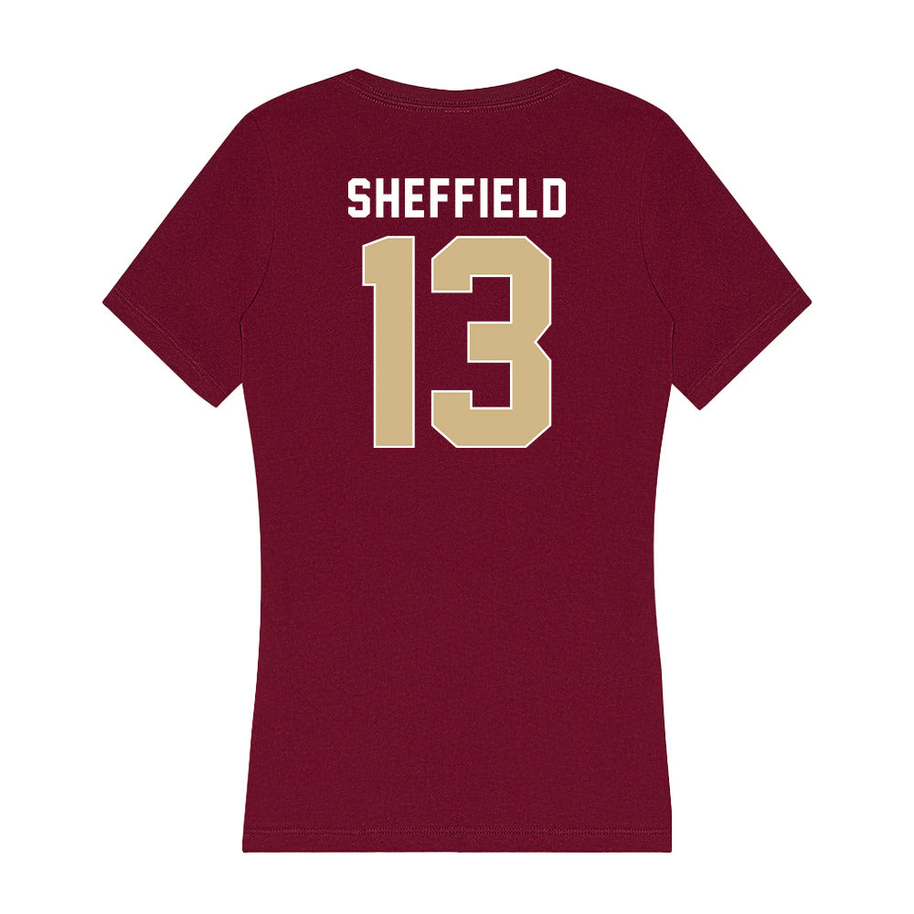 FSU - NCAA Baseball : Noah Sheffield - Women's V-Neck T-Shirt-1