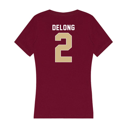 FSU - NCAA Softball : Addie DeLong - Women's V-Neck T-Shirt-1