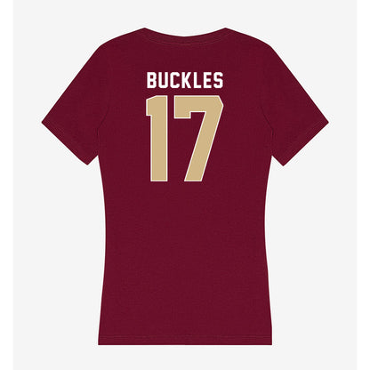 FSU - NCAA Baseball : Charlie Buckles - Women's V-Neck T-Shirt-1