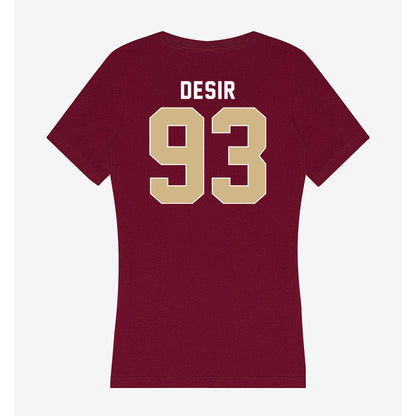 FSU - NCAA Football : Mandrell Desir - Women's V-Neck T-Shirt-1