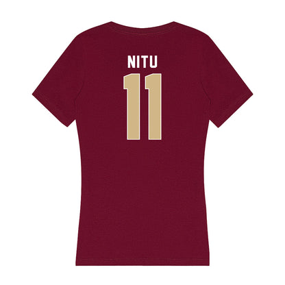 FSU - NCAA Men's Basketball : Christian Nitu - Women's V-Neck T-Shirt-1