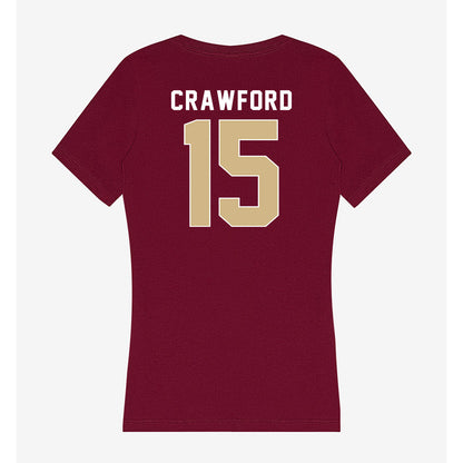 FSU - NCAA Men's Basketball : Jalen Crawford - Women's V-Neck T-Shirt-1
