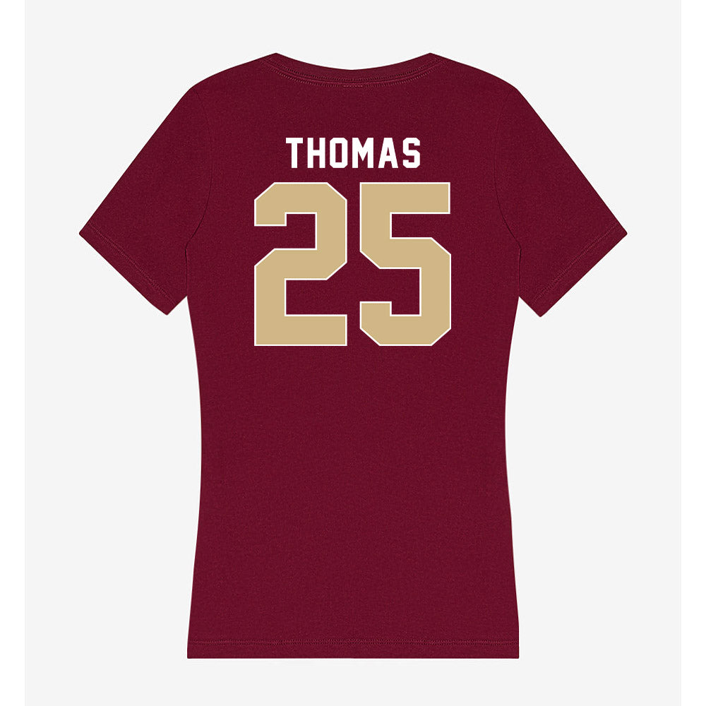 FSU - NCAA Men's Basketball : Justin Thomas - Women's V-Neck T-Shirt-1