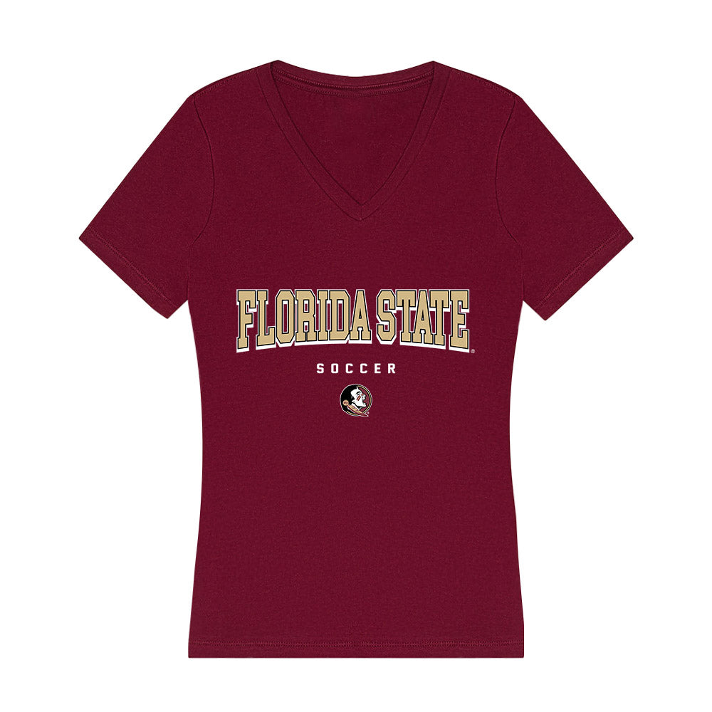 FSU - NCAA Women's Soccer : Claire Rain - Women's V-Neck T-Shirt-0