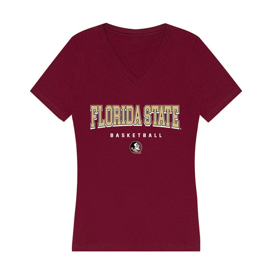 FSU - NCAA Men's Basketball : AJ Swinton - Women's V-Neck T-Shirt-0