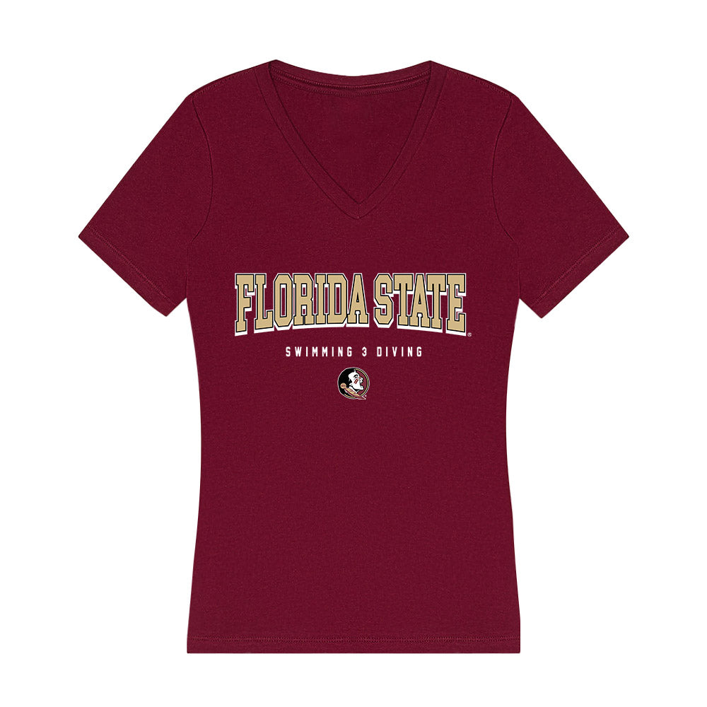 FSU - NCAA Men's Swimming & Diving : Liam O Connor - Women's V-Neck T-Shirt-0