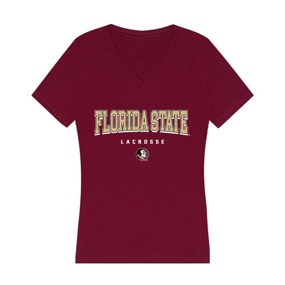 FSU - NCAA Women's Lacrosse : Aine Devine - Women's V-Neck T-Shirt-0