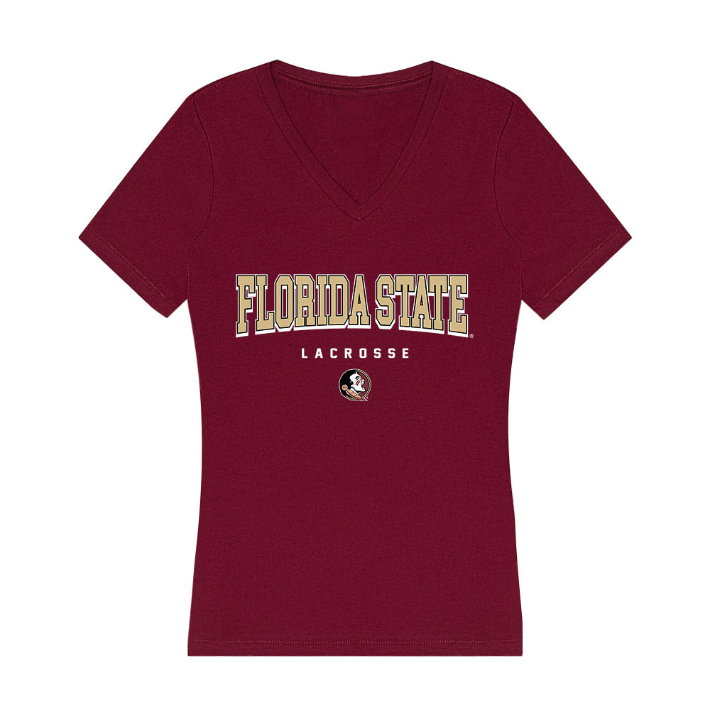 FSU - NCAA Women's Lacrosse : Emily Barnette - Women's V-Neck T-Shirt-0