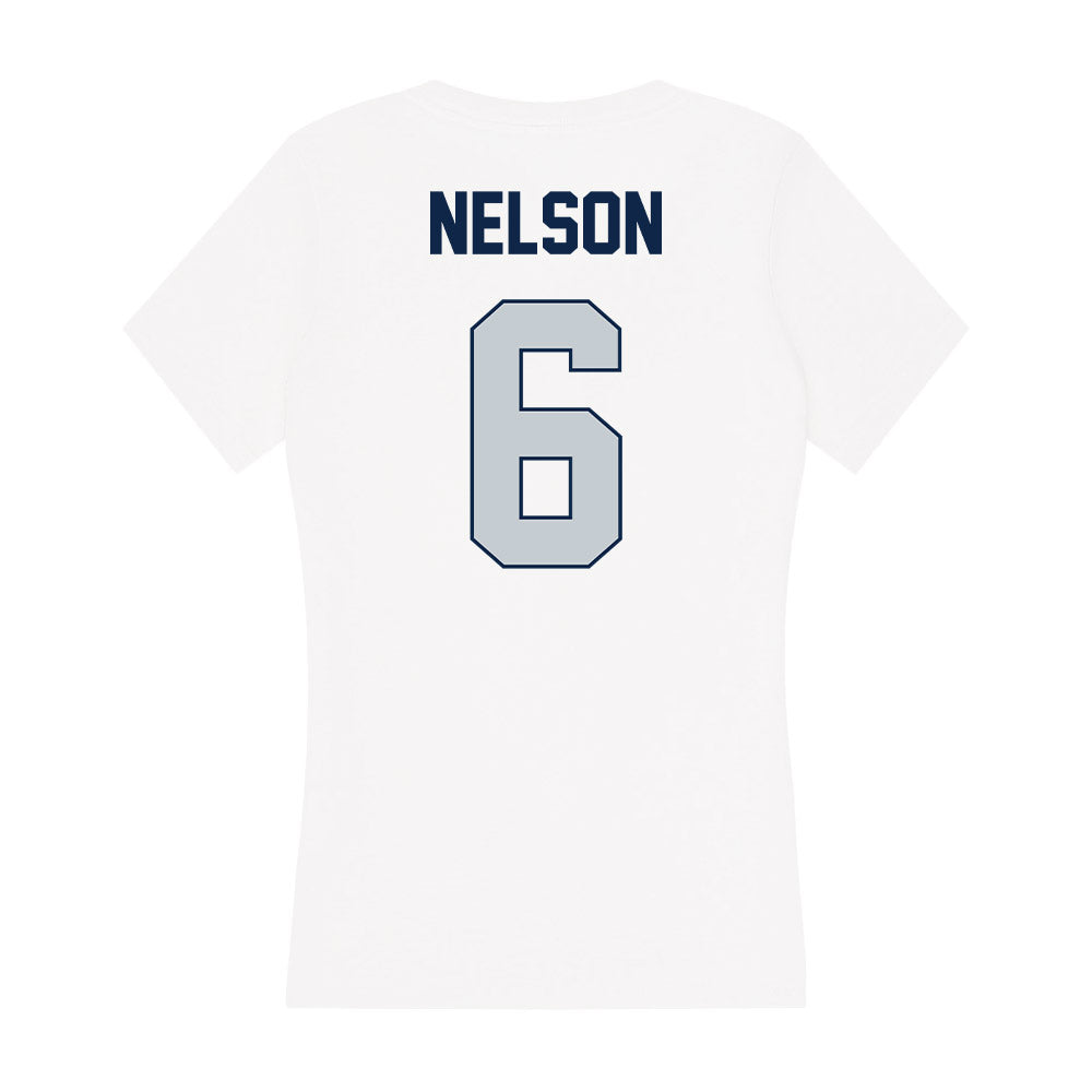 Samford - NCAA Football : Jalen Nelson - Women's V-Neck T-Shirt-1