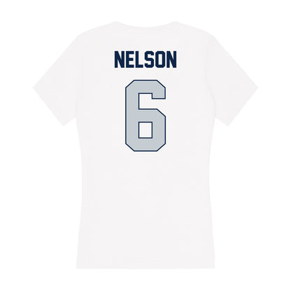 Samford - NCAA Football : Jalen Nelson - Women's V-Neck T-Shirt-1