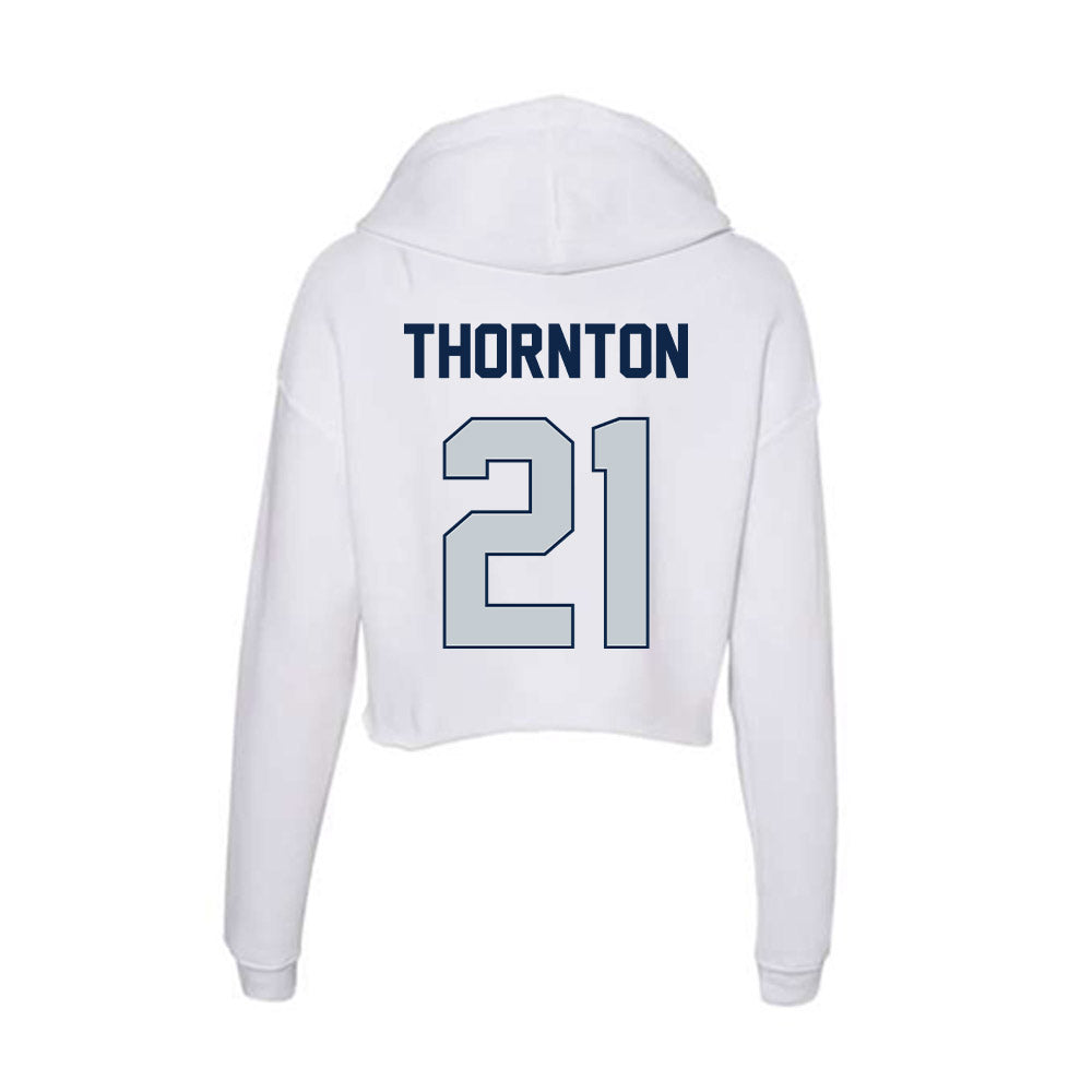 Samford - NCAA Football : Malik Thornton - Women's Crop Fleece Hoodie-1