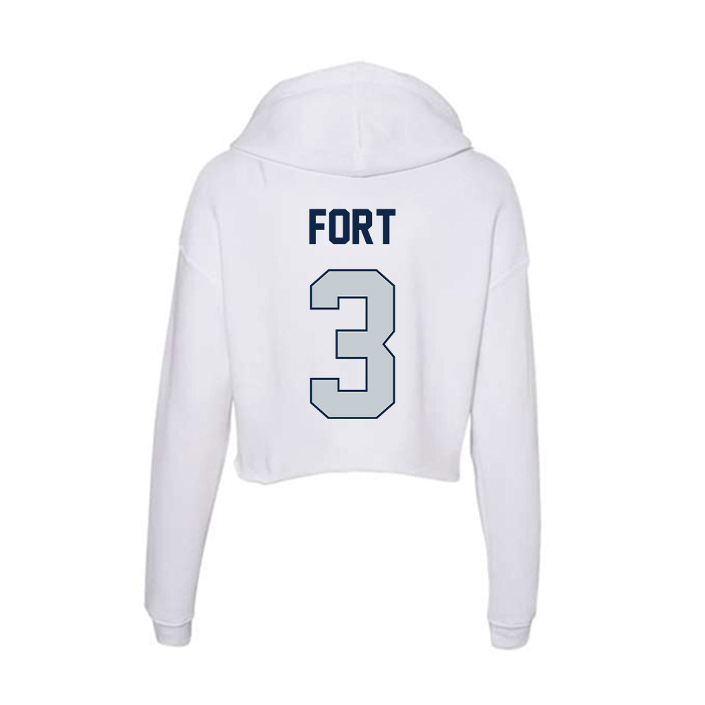 Samford - NCAA Men's Basketball : Trey Fort - Women's Crop Fleece Hoodie-1