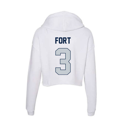 Samford - NCAA Men's Basketball : Trey Fort - Women's Crop Fleece Hoodie-1