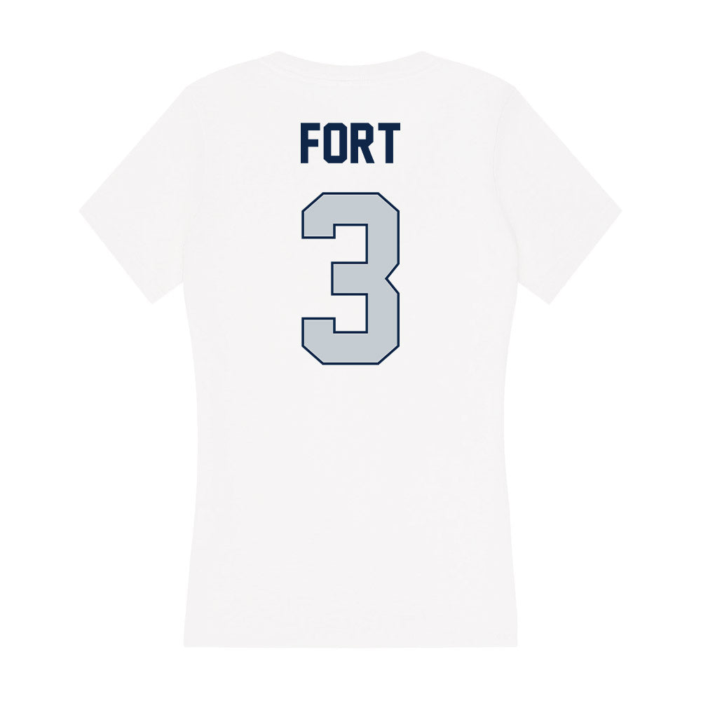 Samford - NCAA Men's Basketball : Trey Fort - Women's V-Neck T-Shirt-1