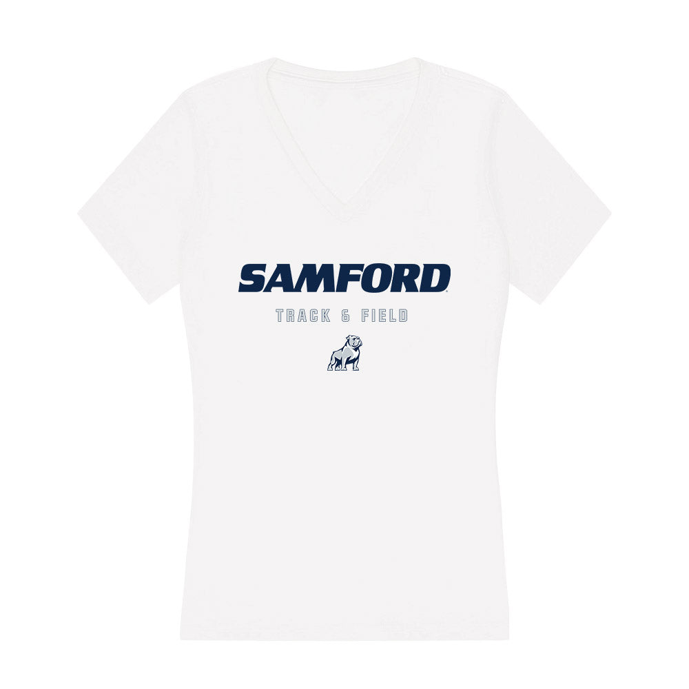 Samford - NCAA Men's Track & Field : Max Kuehnert - Women's V-Neck T-Shirt-0