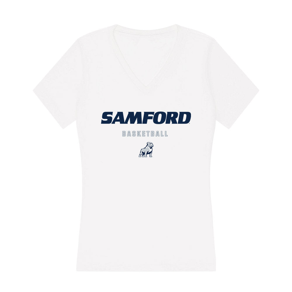 Samford - NCAA Men's Basketball : Lukas Walls - Women's V-Neck T-Shirt-0