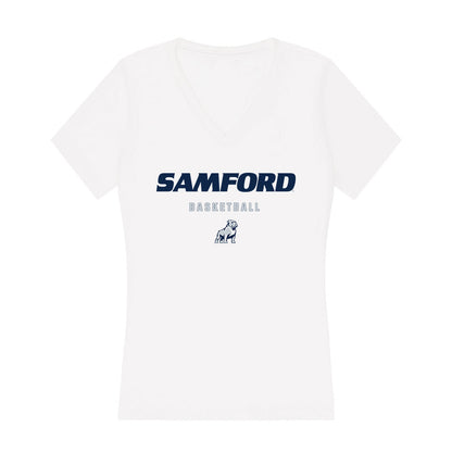 Samford - NCAA Men's Basketball : Lukas Walls - Women's V-Neck T-Shirt-0