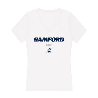 Samford - NCAA Men's Golf : Taylor Kuehn - Women's V-Neck T-Shirt-0